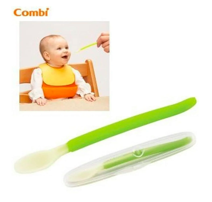 combi baby puree cereal easy feeding spoon 宝宝米糊辅食喂食长汤匙勺子